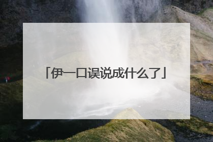 伊一口误说成什么了