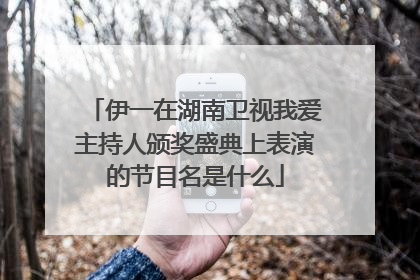 伊一在湖南卫视我爱主持人颁奖盛典上表演的节目名是什么