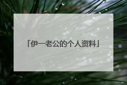 伊一老公的个人资料