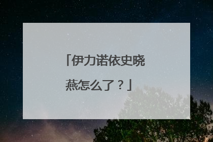 伊力诺依史晓燕怎么了？