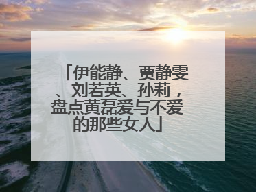 伊能静、贾静雯、刘若英、孙莉，盘点黄磊爱与不爱的那些女人