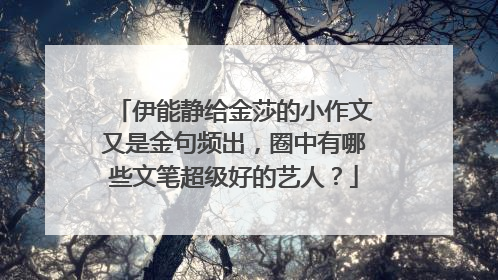 伊能静给金莎的小作文又是金句频出,圈中有哪些文笔超级好的艺人?