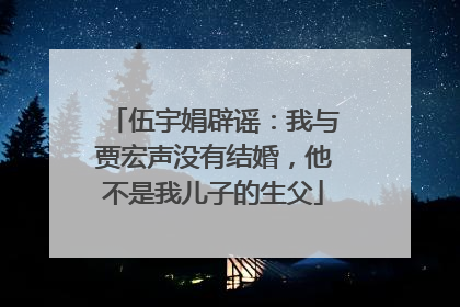 伍宇娟辟谣：我与贾宏声没有结婚，他不是我儿子的生父