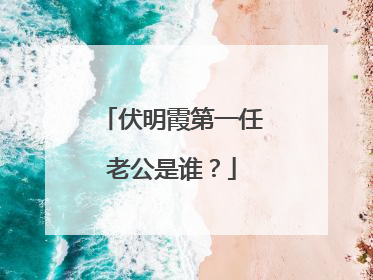 伏明霞第一任老公是谁?