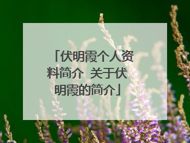 伏明霞个人资料简介 关于伏明霞的简介