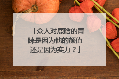众人对鹿晗的青睐是因为他的颜值还是因为实力？