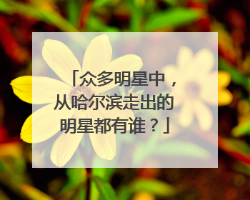 众多明星中，从哈尔滨走出的明星都有谁？