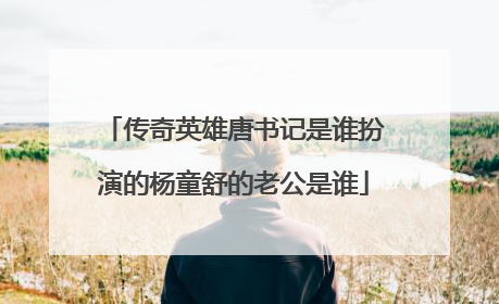 传奇英雄唐书记是谁扮演的杨童舒的老公是谁