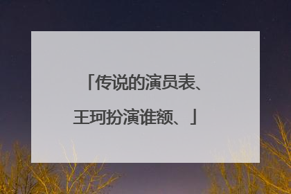传说的演员表、王珂扮演谁额、