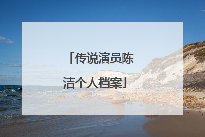 传说演员陈洁个人档案