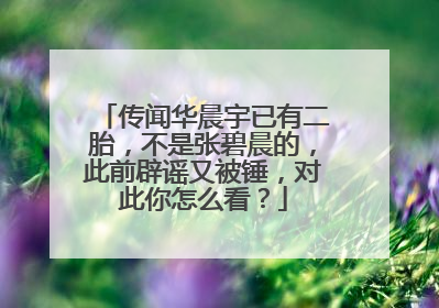 传闻华晨宇已有二胎，不是张碧晨的，此前辟谣又被锤，对此你怎么看？