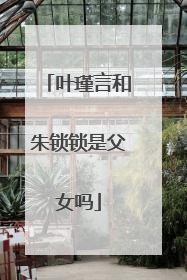 叶瑾言和朱锁锁是父女吗