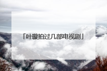 叶璇拍过几部电视剧