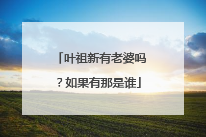 叶祖新有老婆吗?如果有那是谁