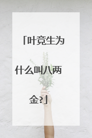 叶竞生为什么叫八两金?