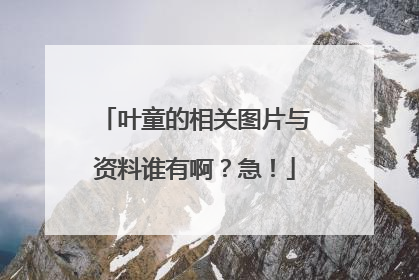 叶童的相关图片与资料谁有啊?急!