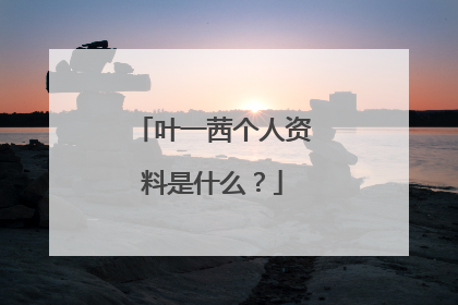 叶一茜个人资料是什么?