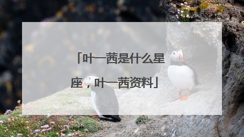 叶一茜是什么星座，叶一茜资料