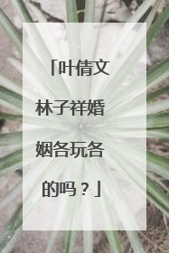 叶倩文林子祥婚姻各玩各的吗？