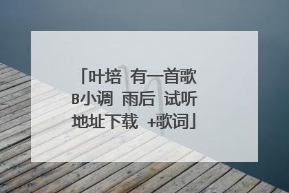 叶培 有一首歌 B小调 雨后 试听地址下载 +歌词