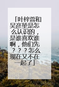 叶梓萱和吴彦堃是怎么认识的，是谁喜欢谁啊，他们先？？？怎么现在又不在一起了