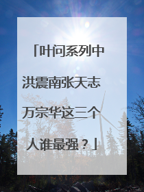 叶问系列中洪震南张天志万宗华这三个人谁最强？