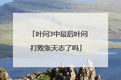 叶问3中最后叶问打败张天志了吗