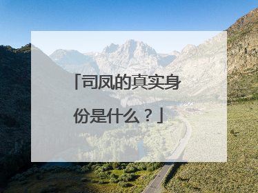 司凤的真实身份是什么?