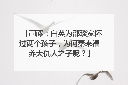 司藤:白英为邵琰宽怀过两个孩子,为何秦来福养大仇人之子呢?