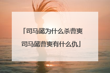 司马懿为什么杀曹爽 司马懿曹爽有什么仇