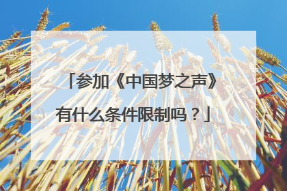 参加《中国梦之声》有什么条件限制吗?