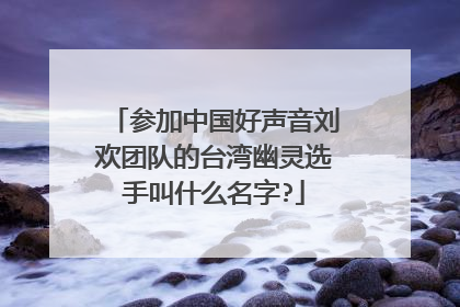 参加中国好声音刘欢团队的台湾幽灵选手叫什么名字?