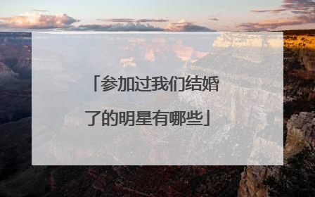 参加过我们结婚了的明星有哪些
