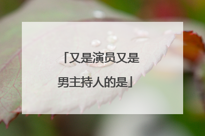 又是演员又是男主持人的是