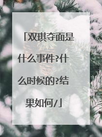双琪夺面是什么事件?什么时候的?结果如何/