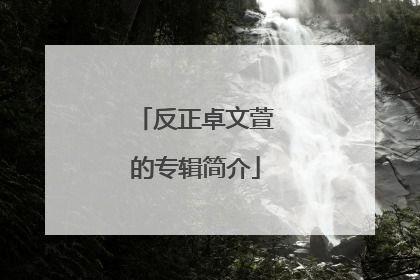 反正卓文萱的专辑简介