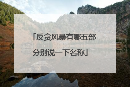 反贪风暴有哪五部分别说一下名称