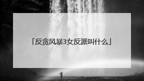 反贪风暴3女反派叫什么
