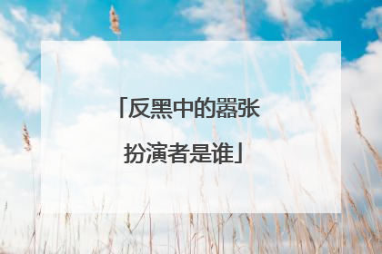 反黑中的嚣张 扮演者是谁