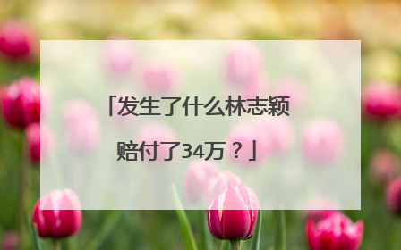 发生了什么林志颖赔付了34万？