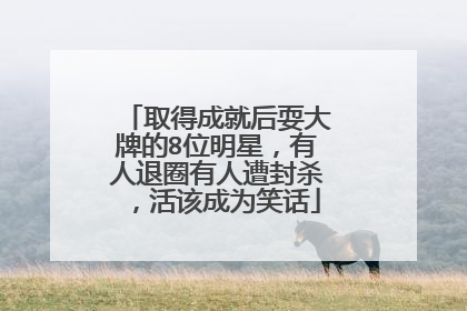 取得成就后耍大牌的8位明星，有人退圈有人遭封杀，活该成为笑话