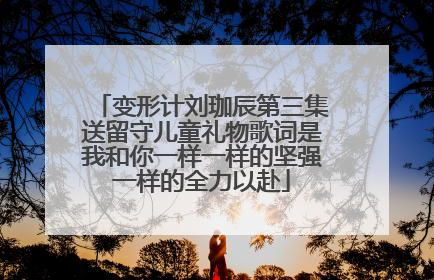 变形计刘珈辰第三集送留守儿童礼物歌词是我和你一样一样的坚强一样的全力以赴