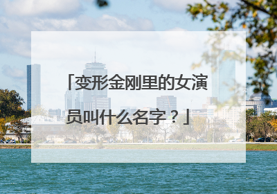 变形金刚里的女演员叫什么名字？