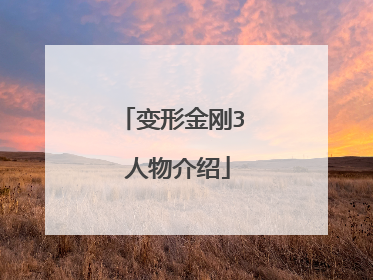 变形金刚3 人物介绍