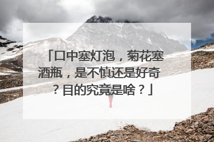口中塞灯泡，菊花塞酒瓶，是不慎还是好奇？目的究竟是啥？