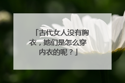 古代女人没有胸衣，她们是怎么穿内衣的呢？