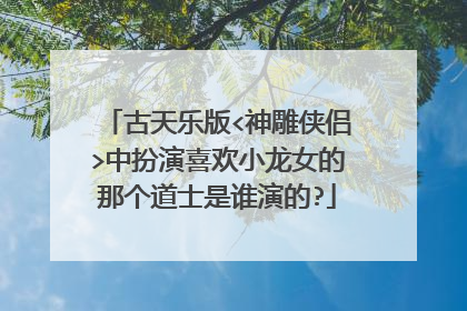 古天乐版<神雕侠侣>中扮演喜欢小龙女的那个道士是谁演的?