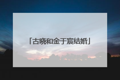 古晓和金于宸结婚