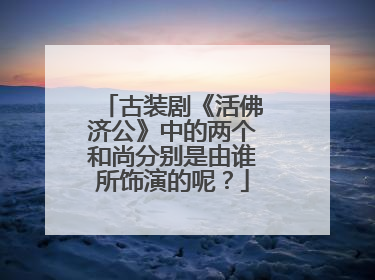 古装剧《活佛济公》中的两个和尚分别是由谁所饰演的呢?