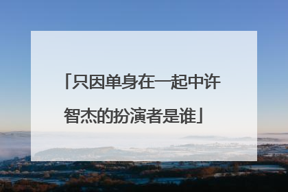 只因单身在一起中许智杰的扮演者是谁